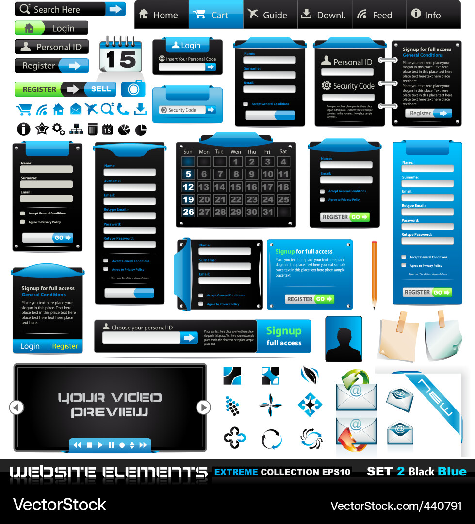 Web Form Elements Collection vector image