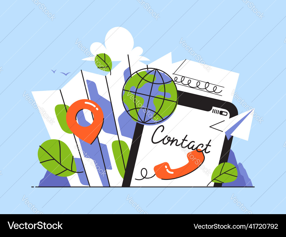 Addresses and phone numbers of company offices Addresses and phone numbers of company offices vector image