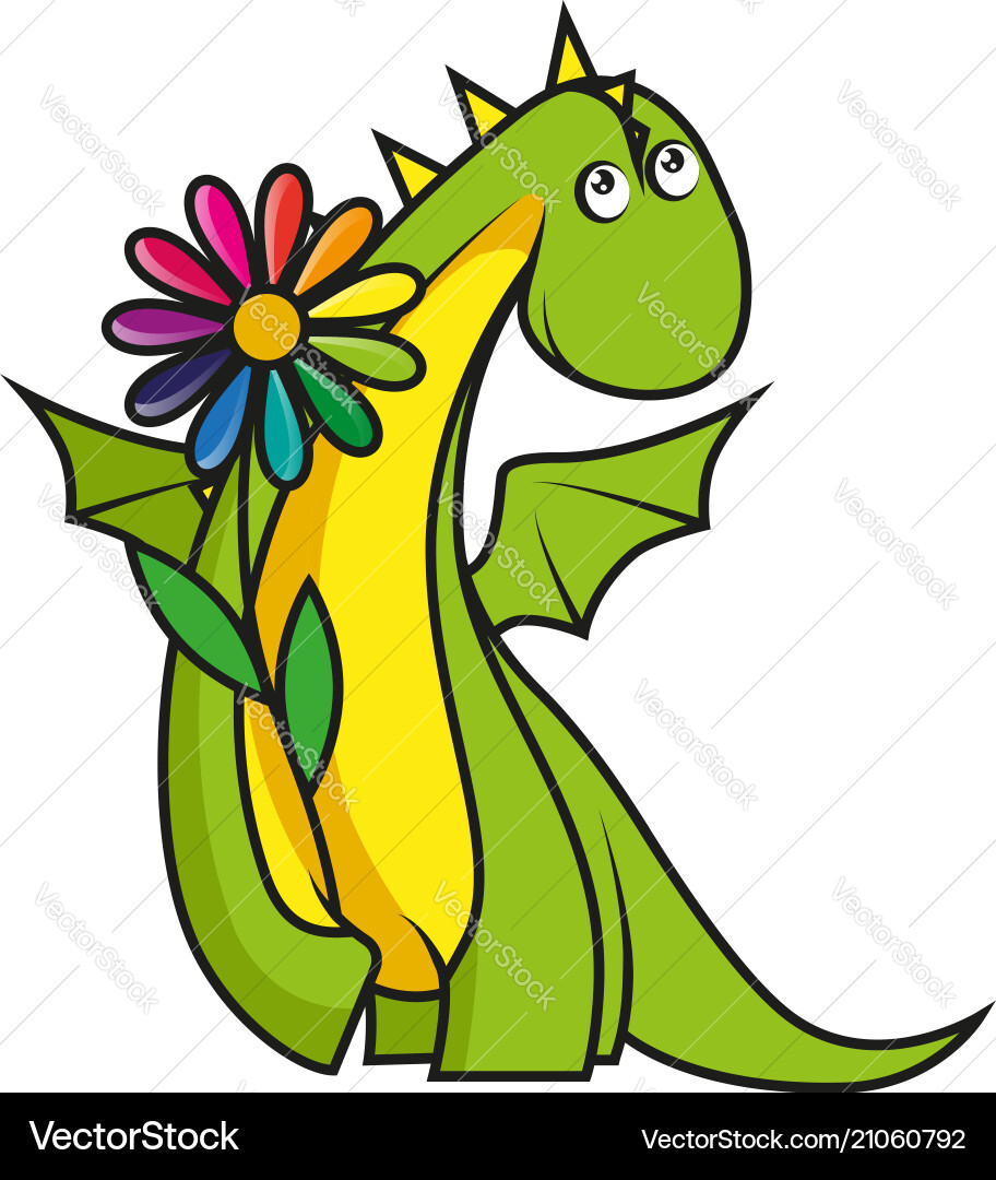 Ador Dragonable mit Blume Vektorbild