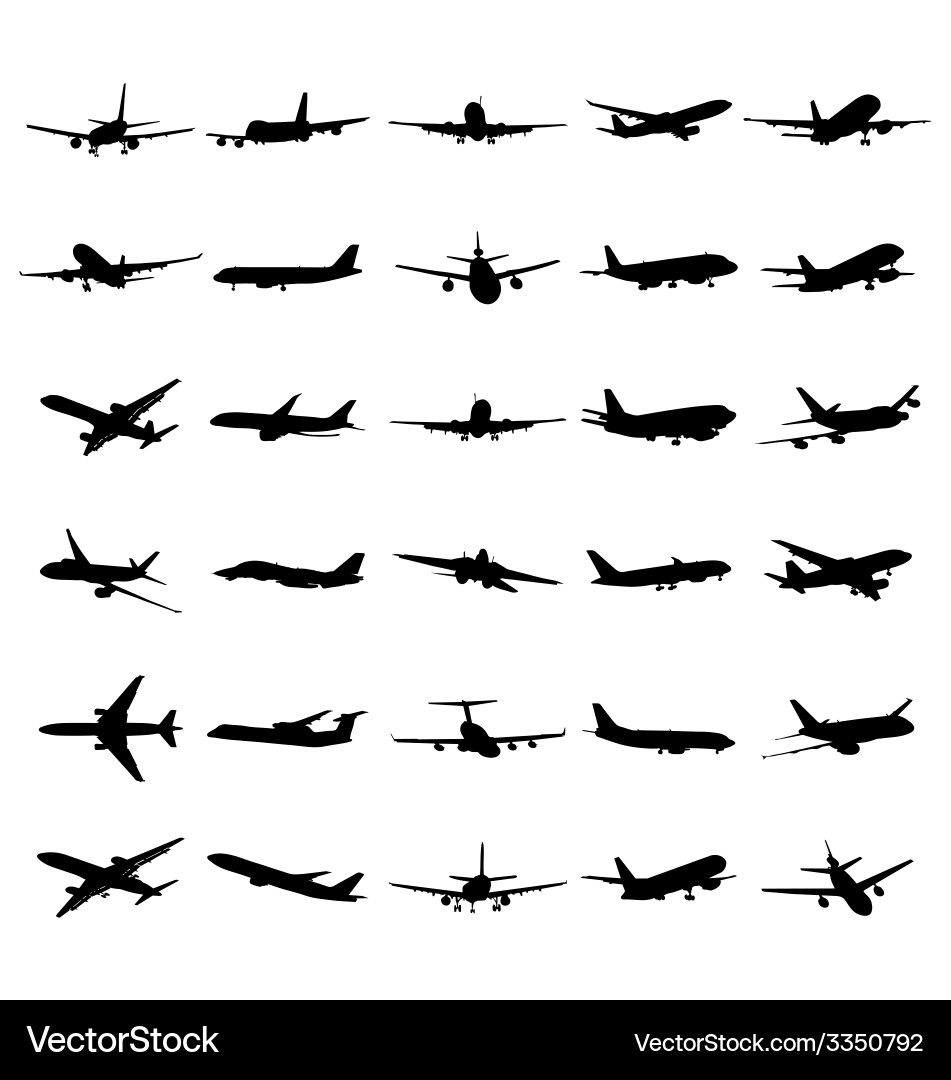 Airplane Silhouettes vector image