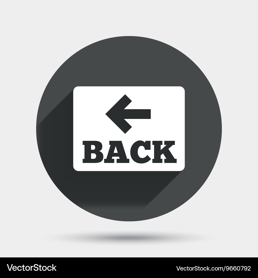 Arrow sign icon back button navigation symbol Vector Image