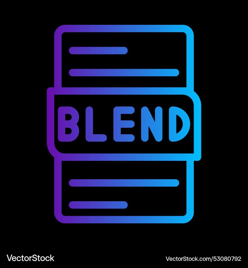 Blend file format document gradient icon Vector Image