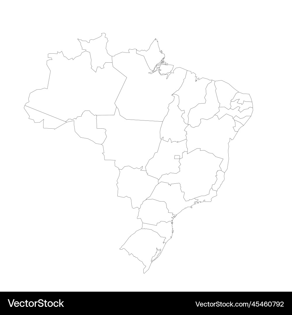 Brazil political map of administrative divisions Brazil political map of administrative divisions vector image