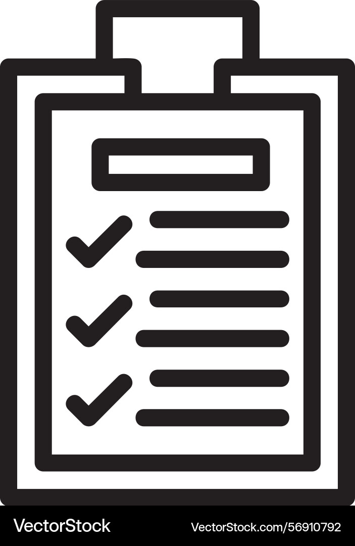Clipboard with checklist linear style icon design vector image