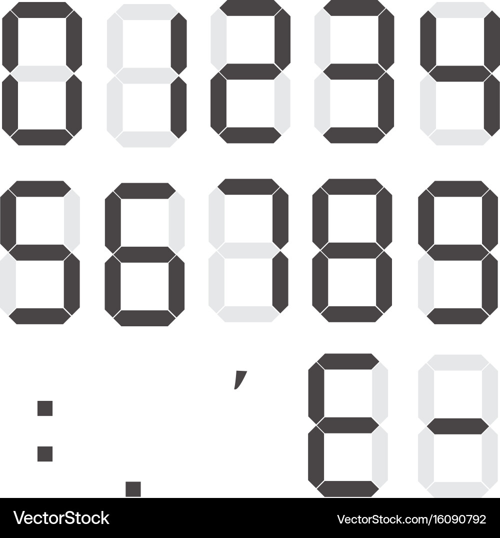Digital Calculator Numbers Set vector image