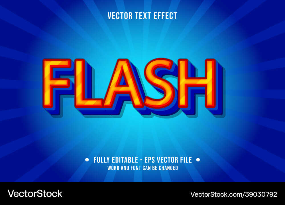 Editable text effect gradient flash shiny style Editable text effect gradient flash shiny style vector image