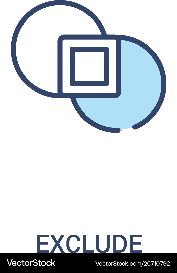 Exclude concept 2 colored icon simple line Exclude concept 2 colored icon simple line vector image