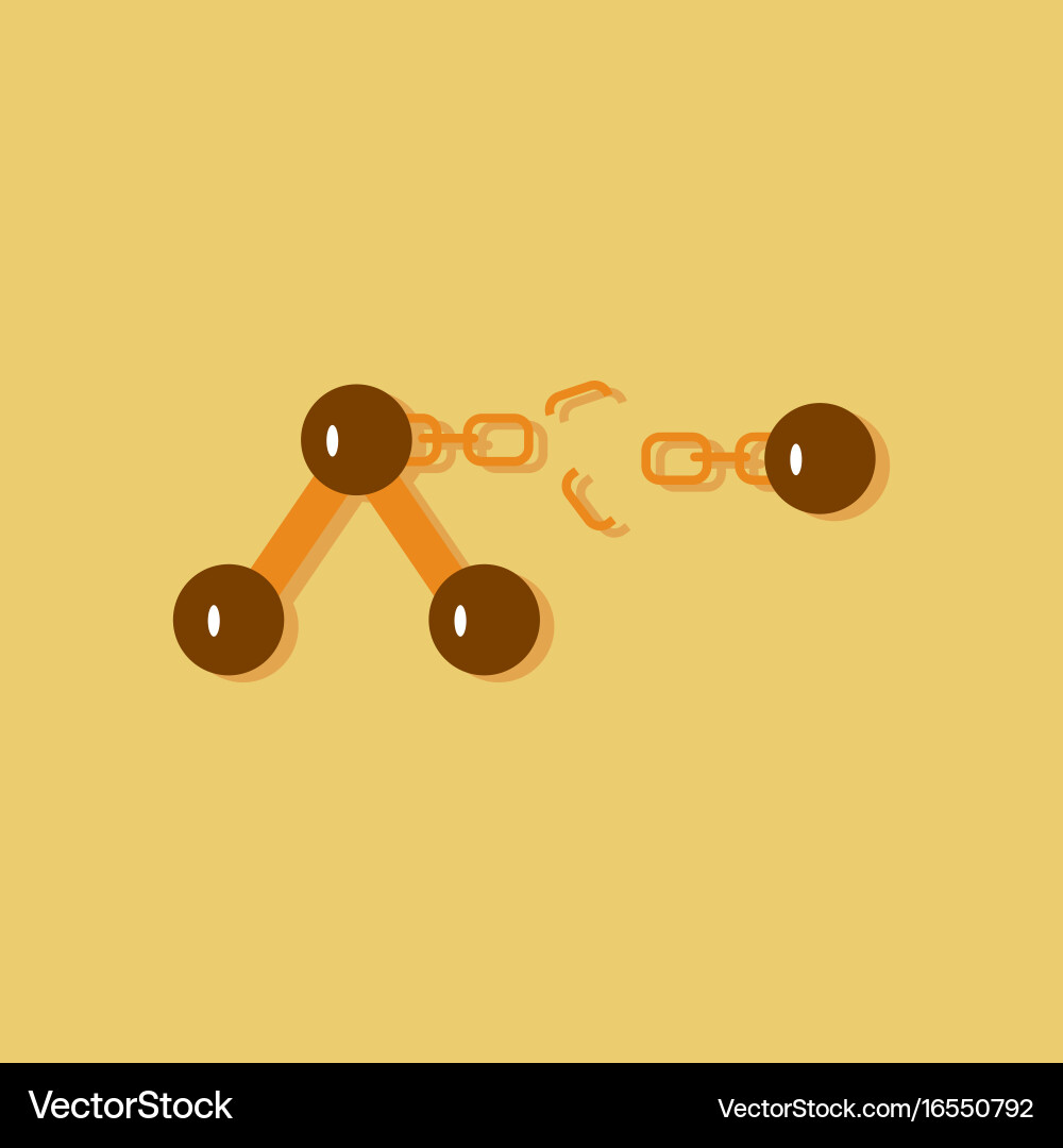 Flat icon design collection atom and broken chain Vector Image