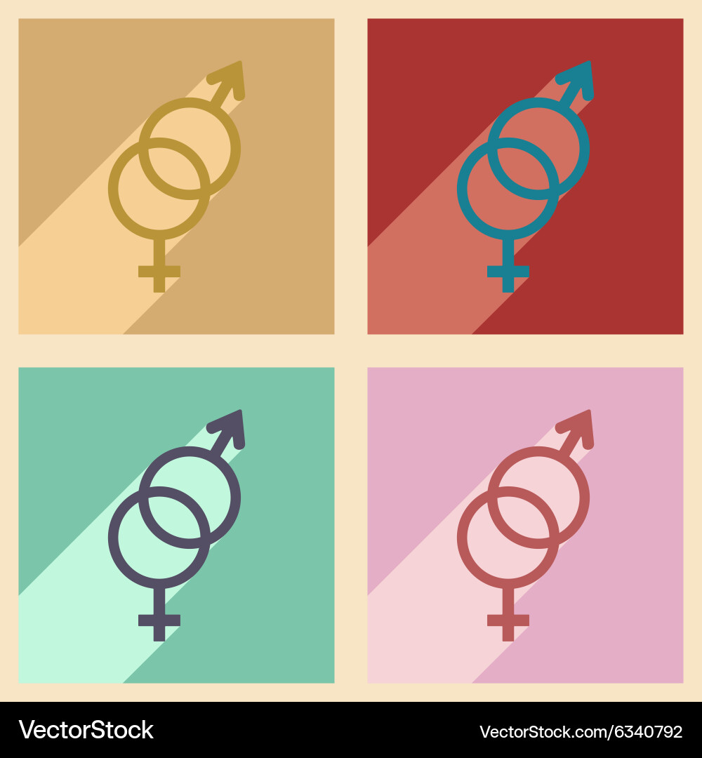 Flat with shadow concept and mobile application Vector Image
