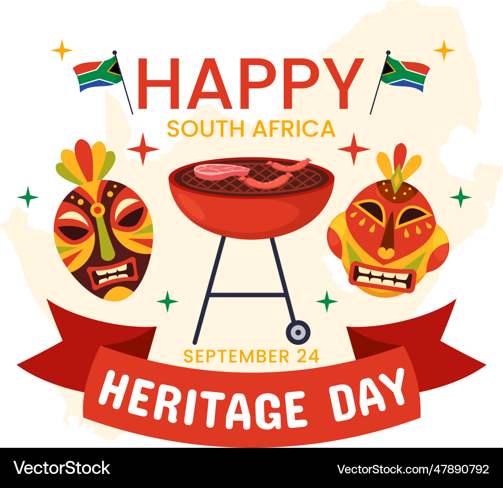 Happy heritage day south africa on september 24 Happy heritage day south africa on september 24 vector image