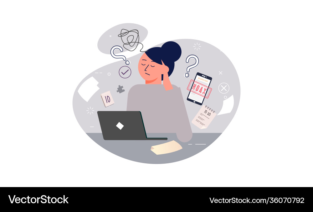 Information overload and multitasking problems Information overload and multitasking problems Vector Image
