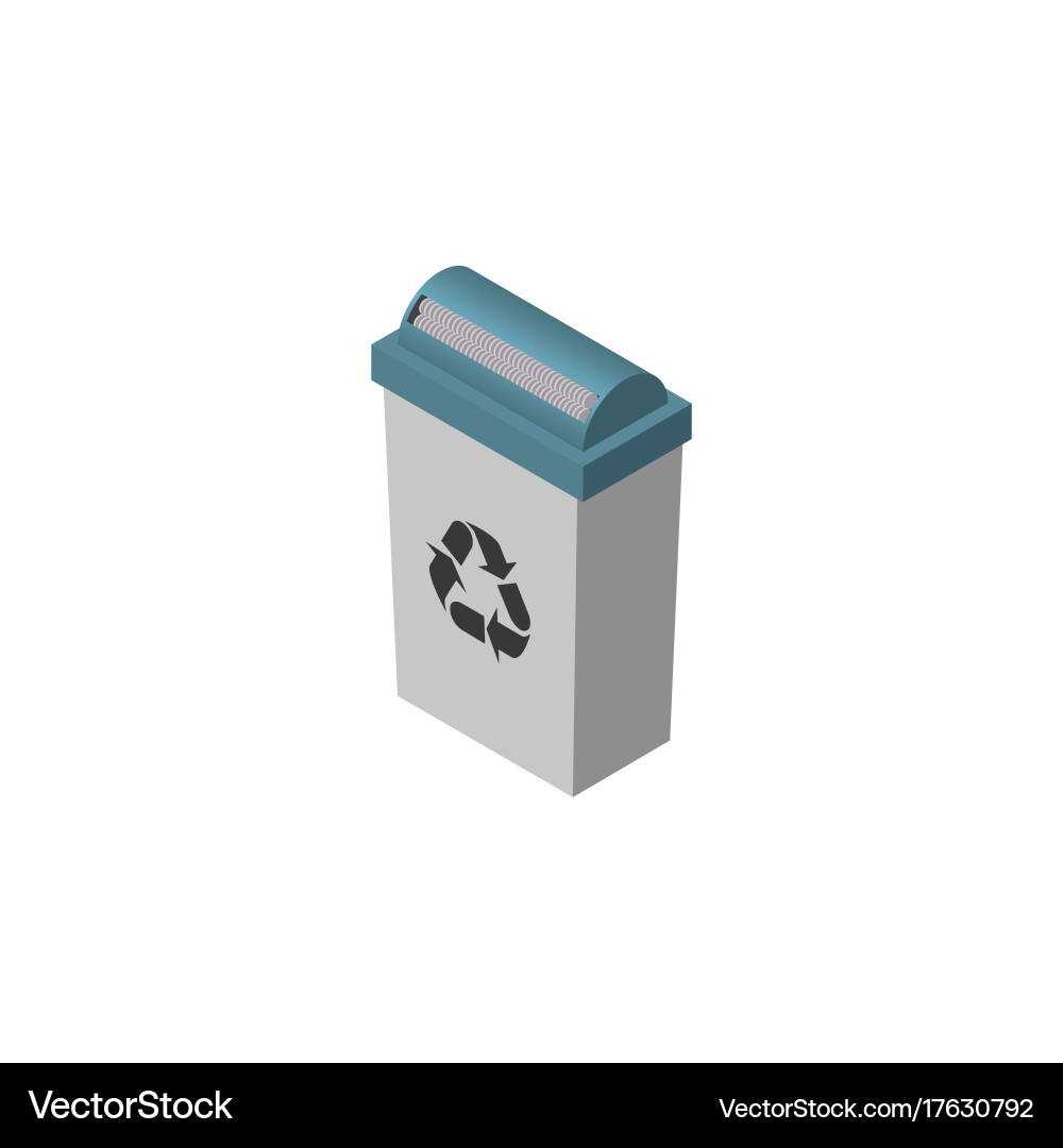 Isolated trash bin isometric garbage container vector image