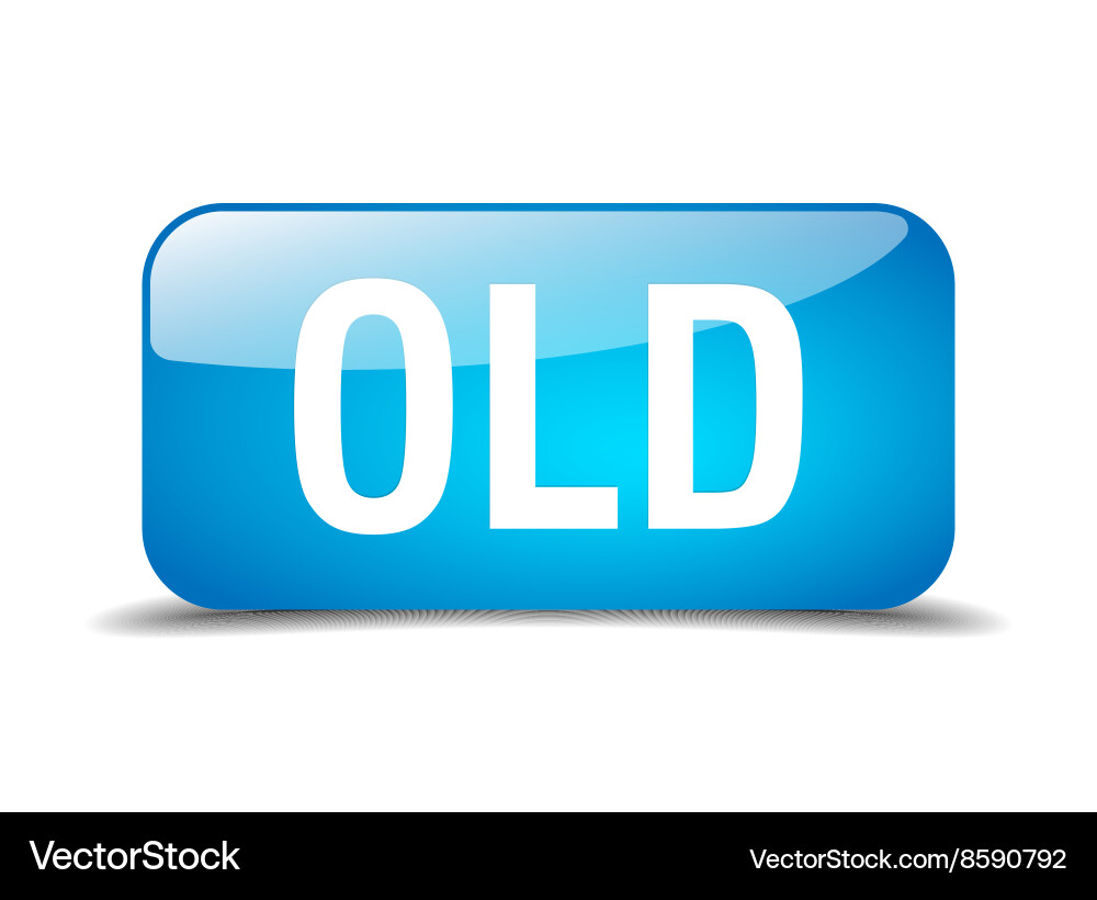Old blue square 3d realistic isolated web button Vector Image