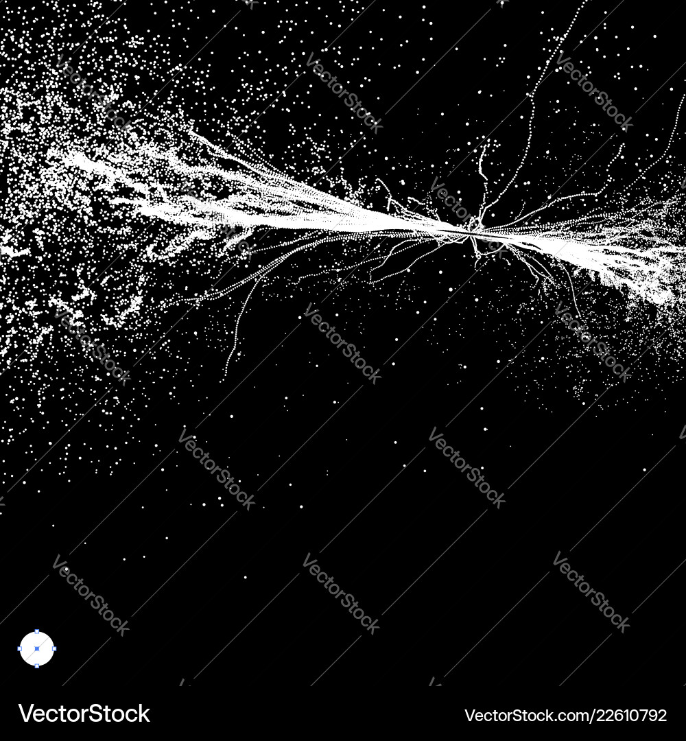Point explode array with dynamic emitted particles Point explode array with dynamic emitted particles vector image