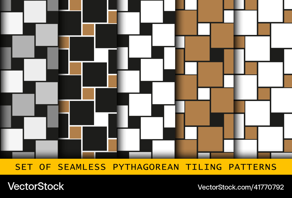 Pythagorean tiling seamless surface pattern Pythagorean tiling seamless surface pattern vector image