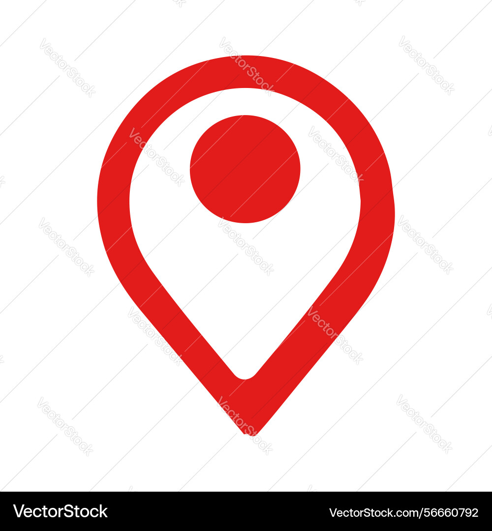 Red location pin icon map marker gps navigation Vector Image