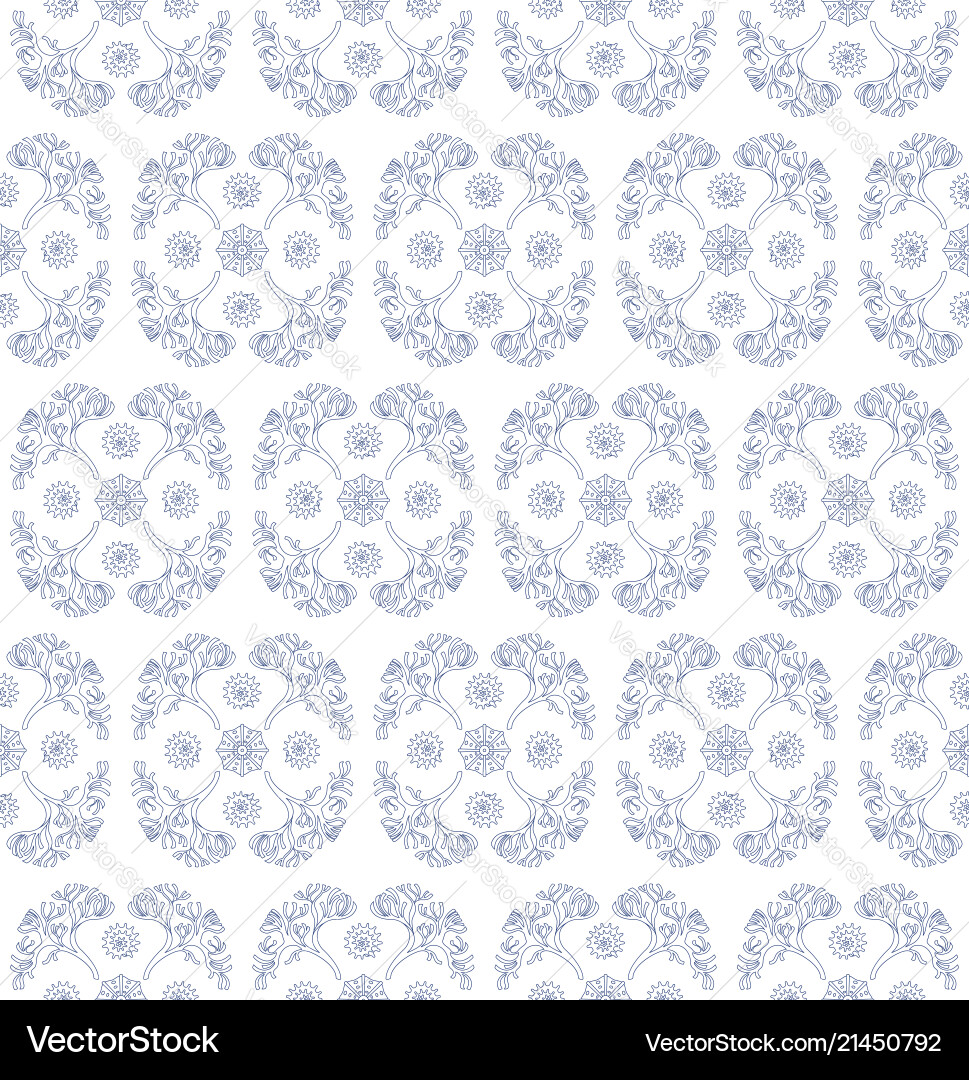 Seamless pattern with algae and shells groups Seamless pattern with algae and shells groups vector image