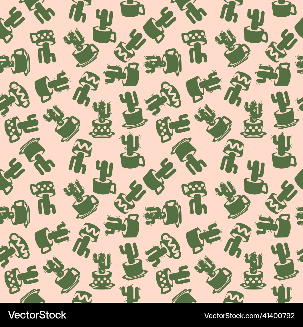 Seamless pattern with simple drawing cactus Seamless pattern with simple drawing cactus vector image