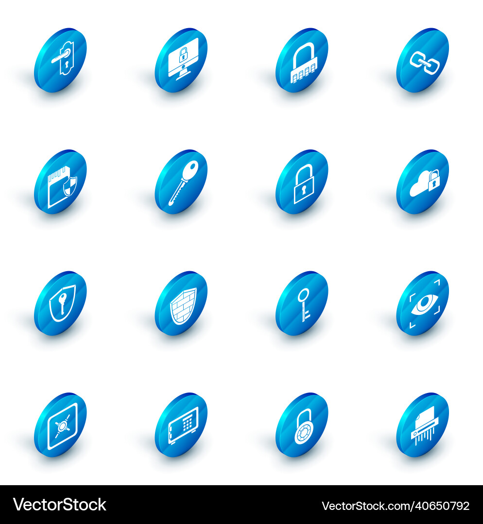 Set lock on computer monitor screen safe Set lock on computer monitor screen safe vector image