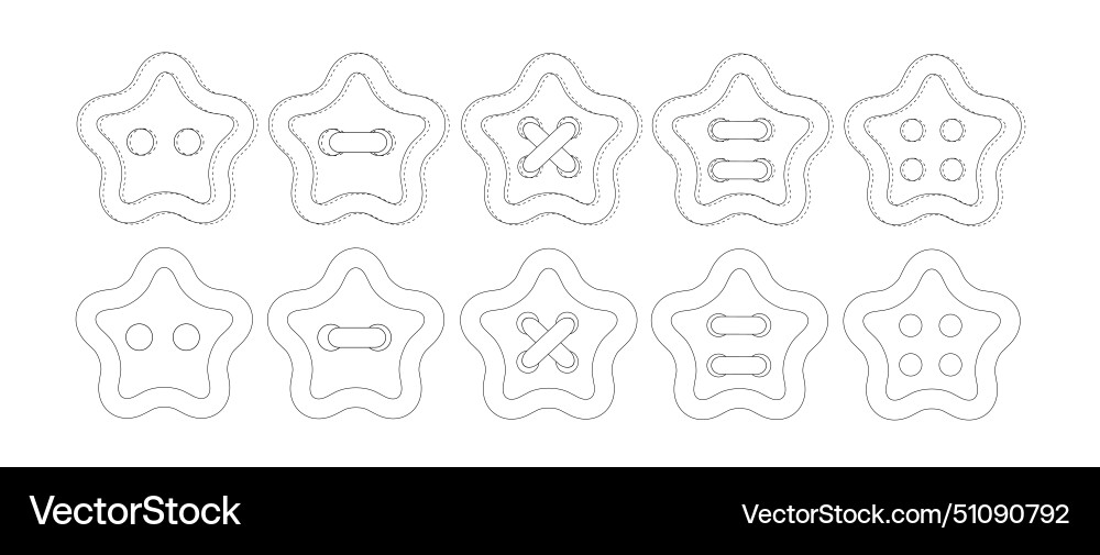 Set of white star buttons button with two Set of white star buttons button with two Vector Image
