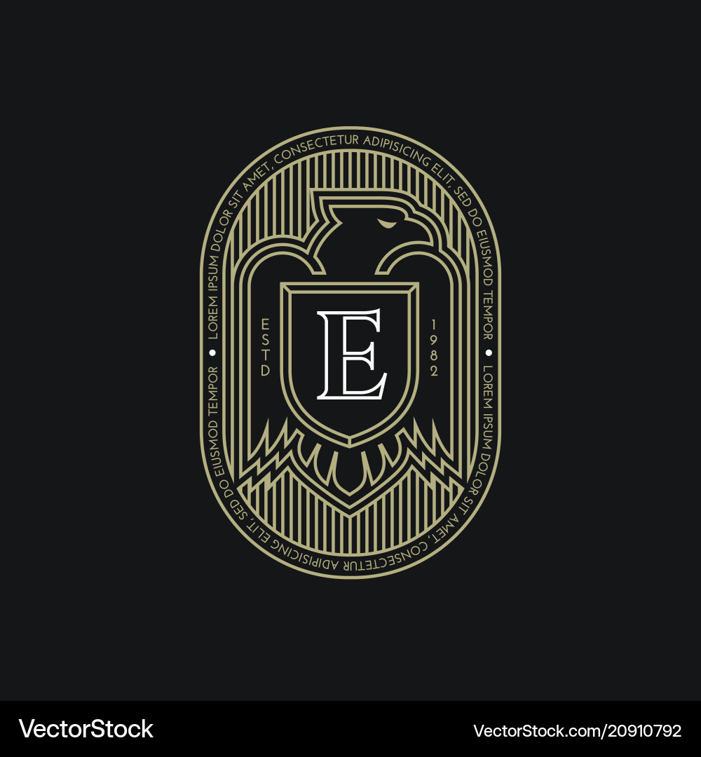 Shielded Eagle Label Vector Image
