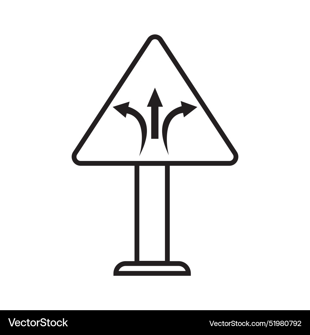 Sign post pointer line icon Vector Image