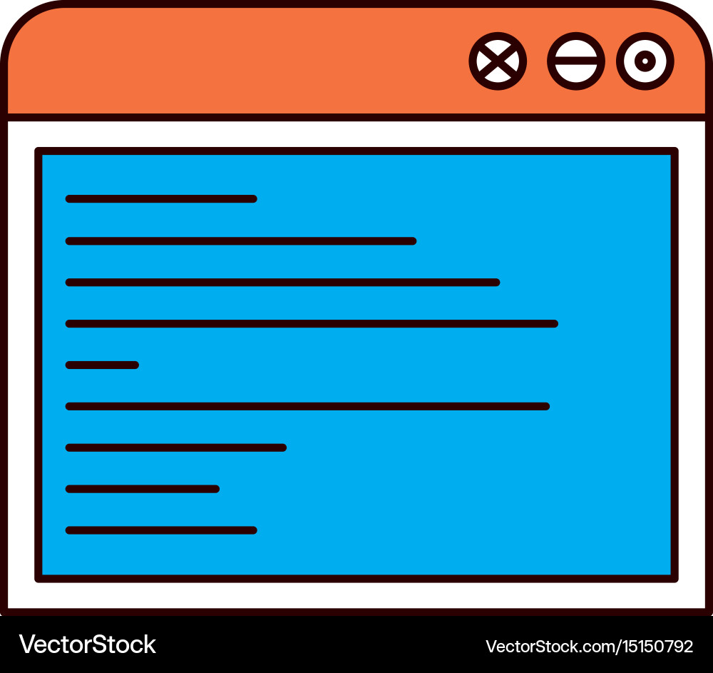 Silhouette color sections of computer window icon vector image