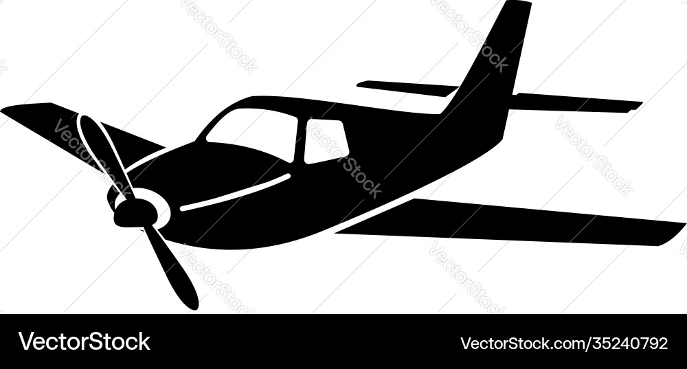Small Single-Engine Plane Vector Image