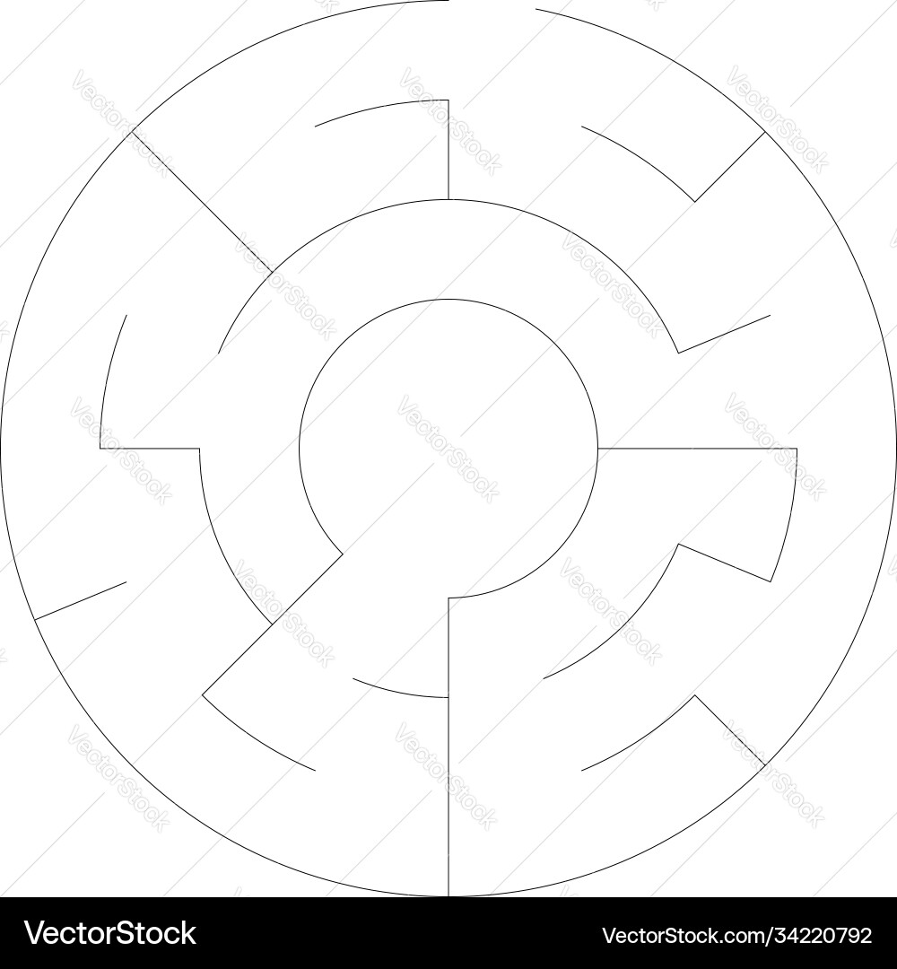Solvable circle circular maze labyrinth puzzle Vector Image
