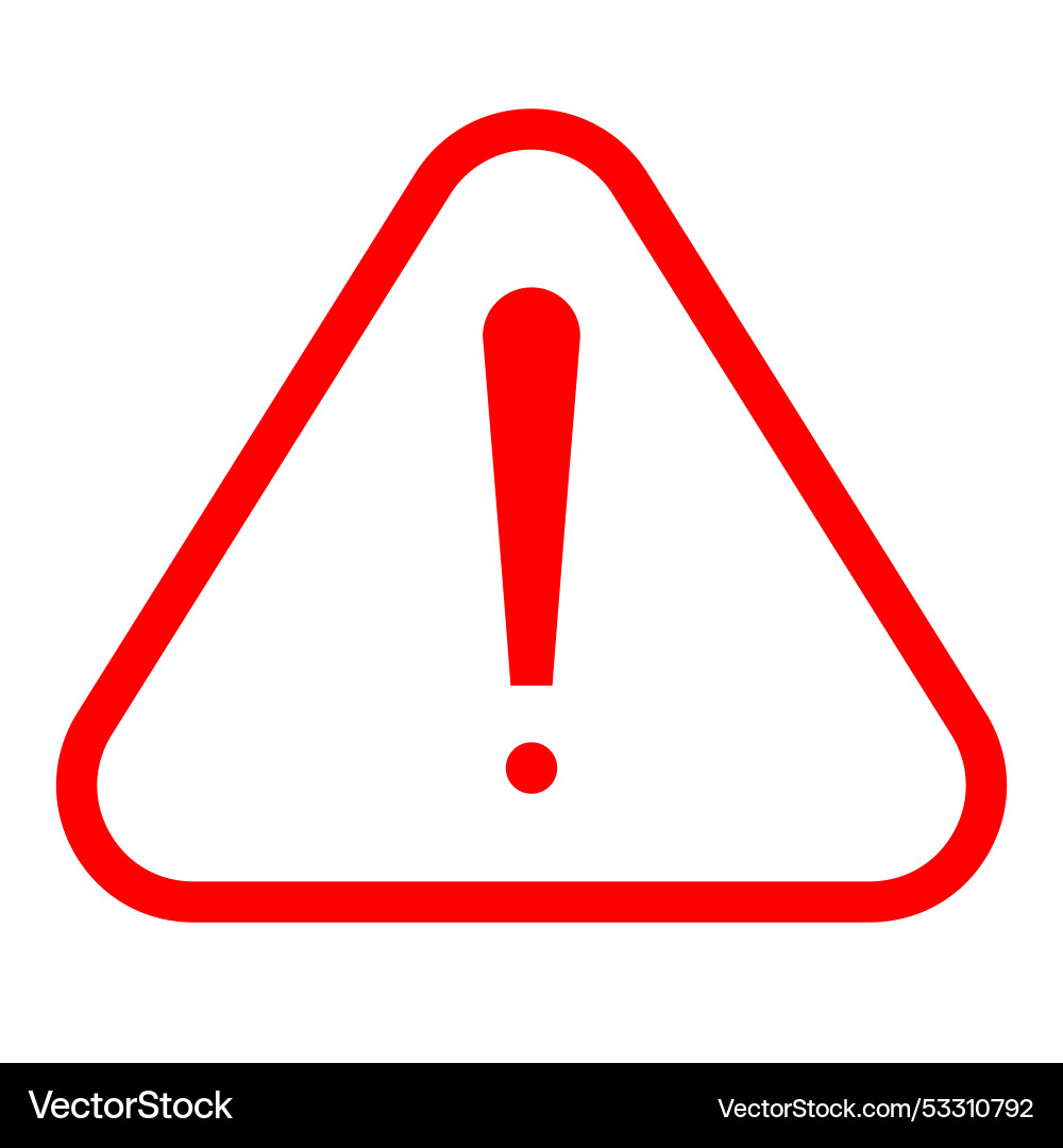 Warning symbol red color for design project vector image