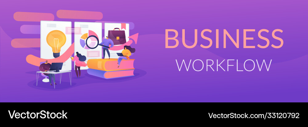 Workflow concept banner header Workflow concept banner header vector image