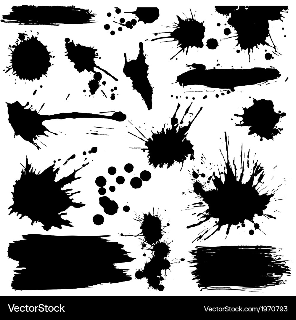Black Ink Splatters and Blots vector image