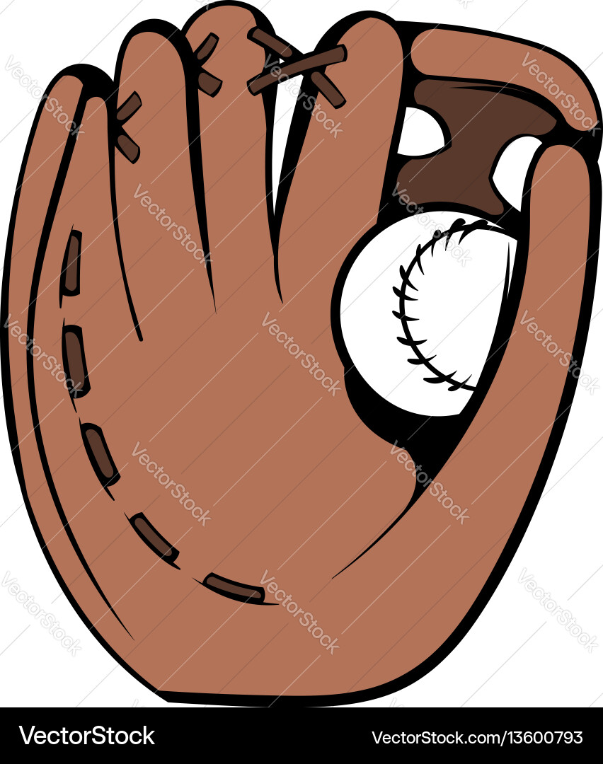Cartoon Baseball Glove Icon Vektorbild