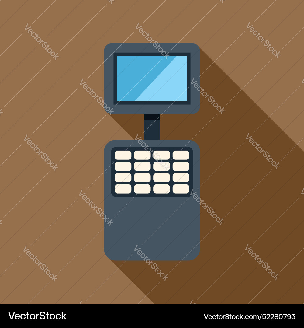 Cash register with touch screen displaying blank Cash register with touch screen displaying blank vector image