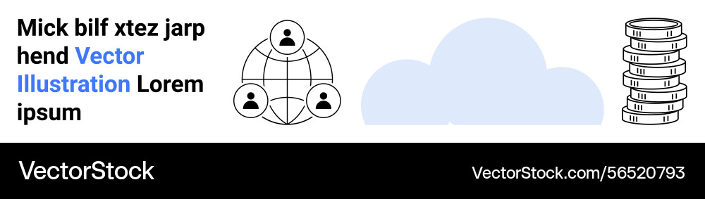 Cloud data storage and networking with team Cloud data storage and networking with team vector image
