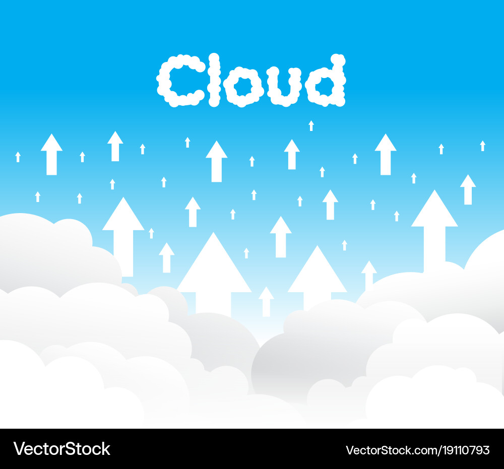 Cloud uploading background Vector Image