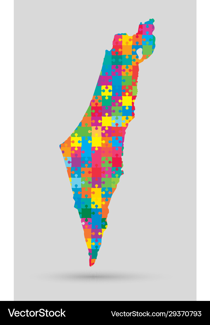 Country israel map made jigsaw puzzle pieces Country israel map made jigsaw puzzle pieces vector image