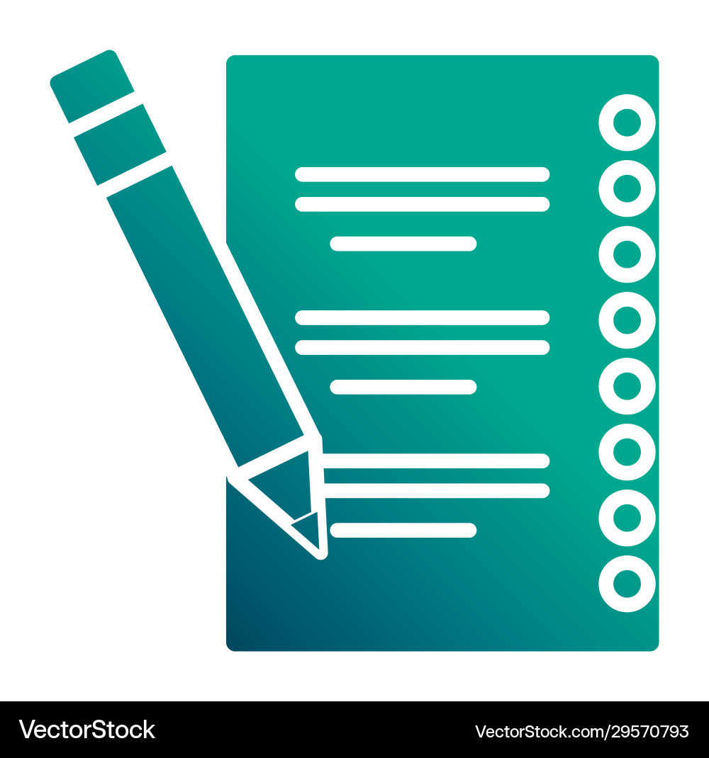 Daily planner notebook gradient style icon vector image