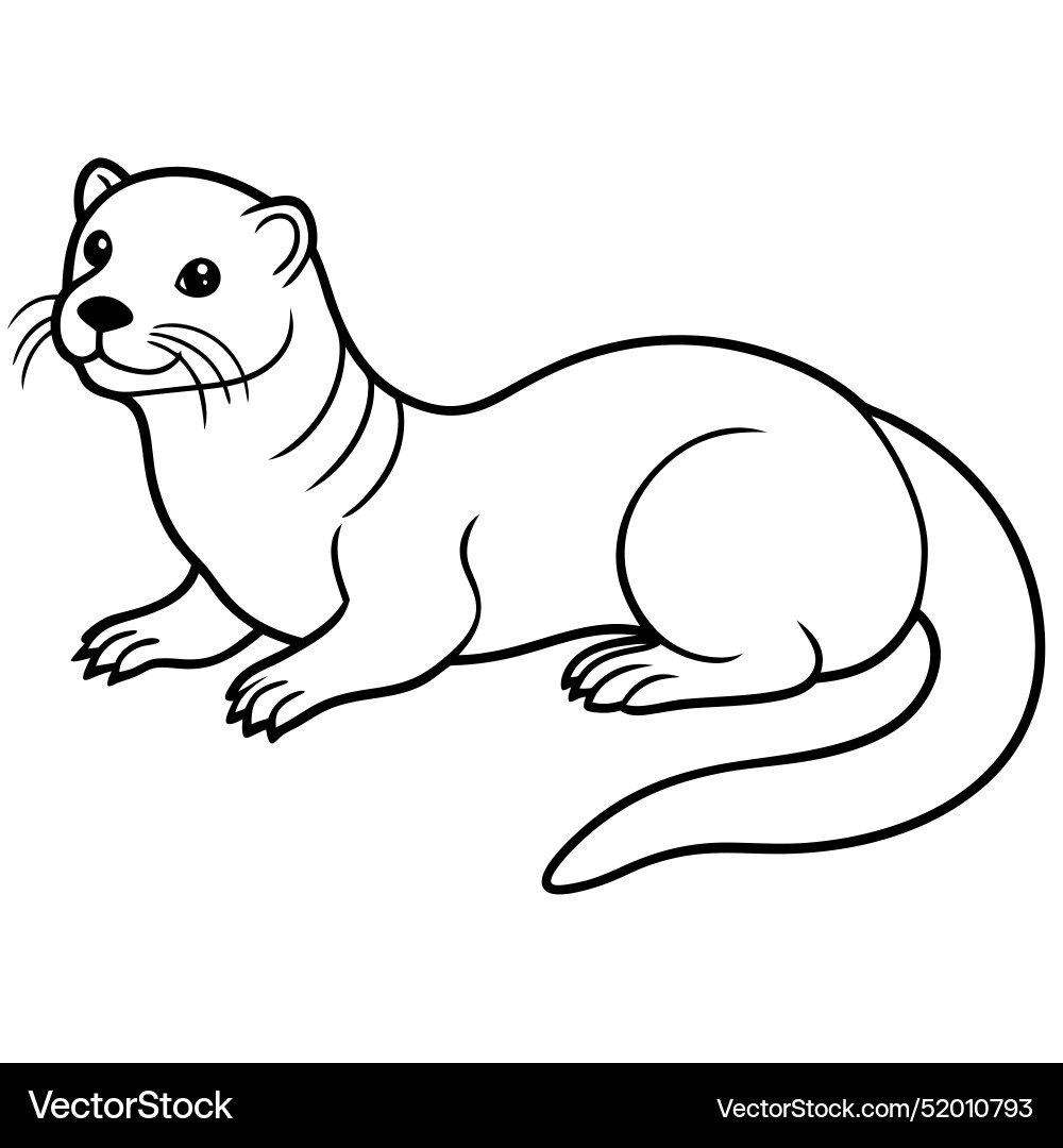 European otter lies icon Royalty Free Vector Image