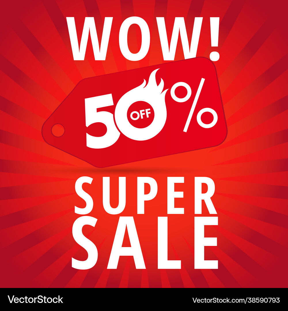 Fiery Sale Banner - 50 Off Vektorbild