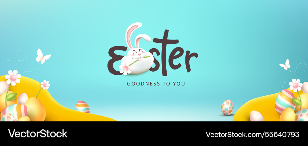 Glücklicher Osterbanner Hintergrund mit Frühlingszeit Glücklicher Osterbanner Hintergrund mit Frühlingszeit vektorbild