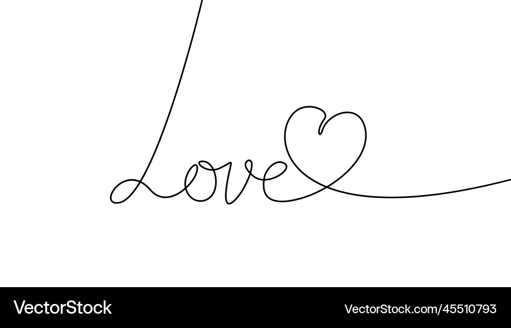 Heart Line Art Valentine's Day Vector Image