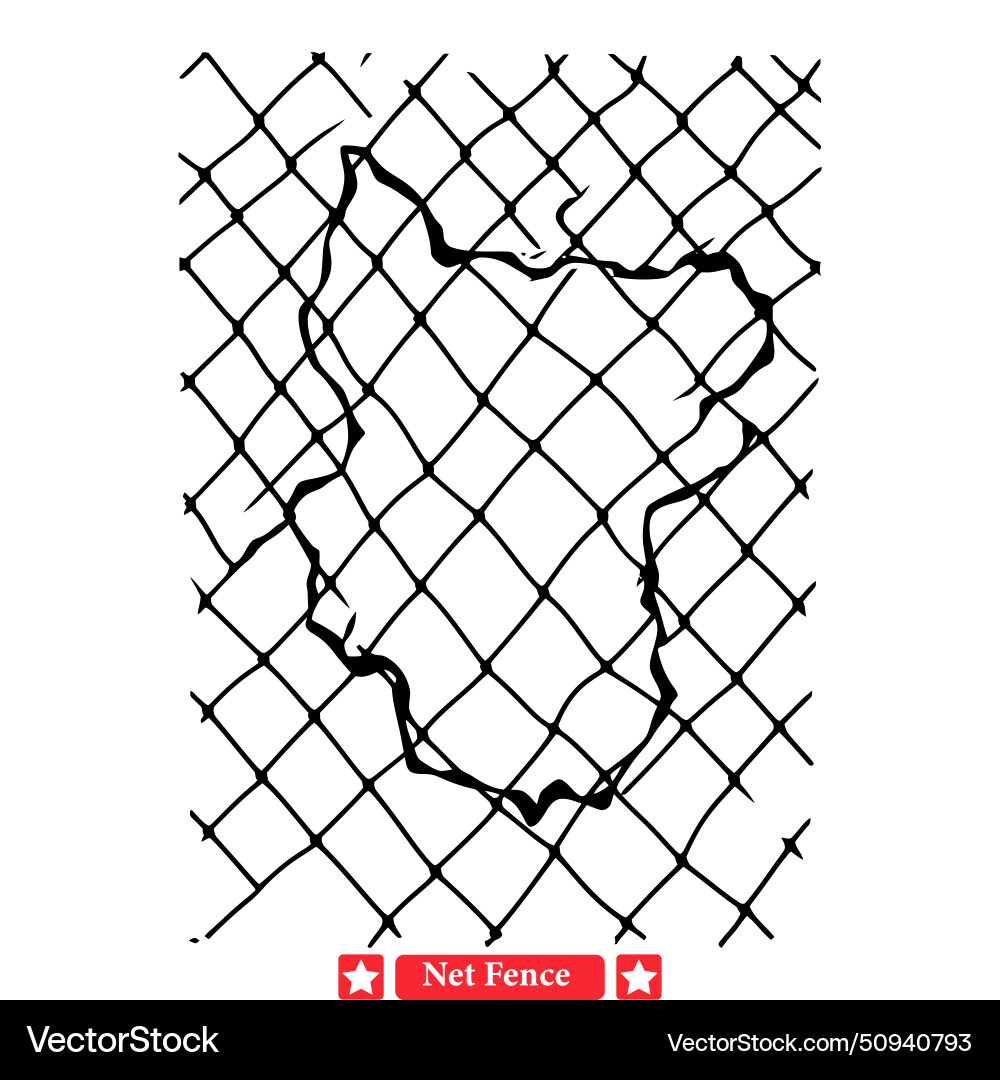 Meshing perspectives abstract net fence set Meshing perspectives abstract net fence set vector image