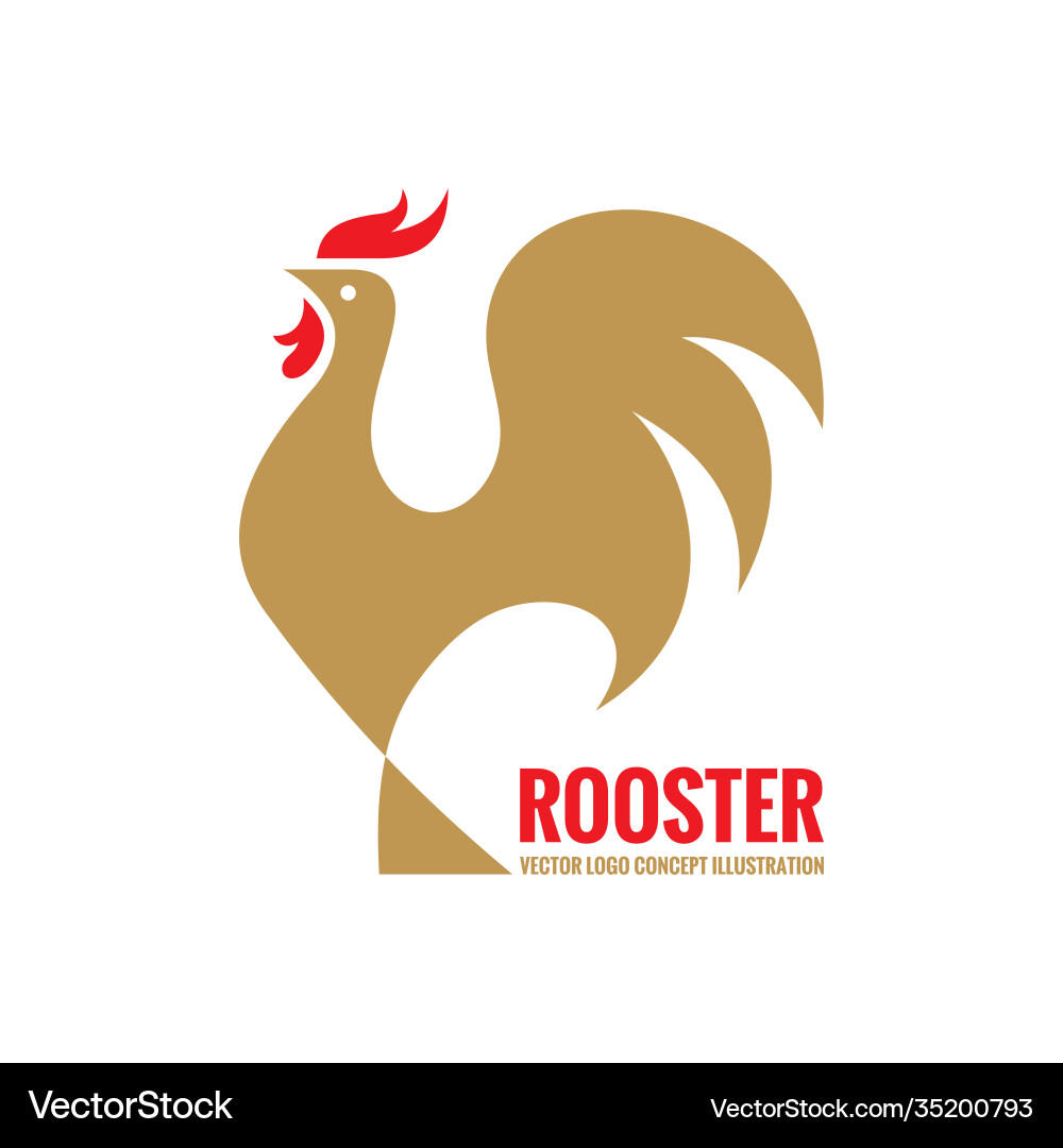 Rooster logo template concept bird cock Rooster logo template concept bird cock vector image