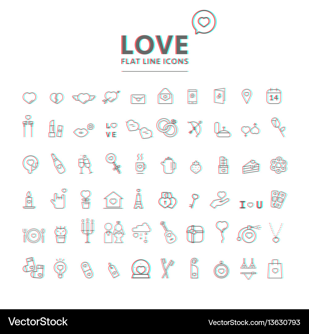 Set of valentines day objects and icon Set of valentines day objects and icon vector image