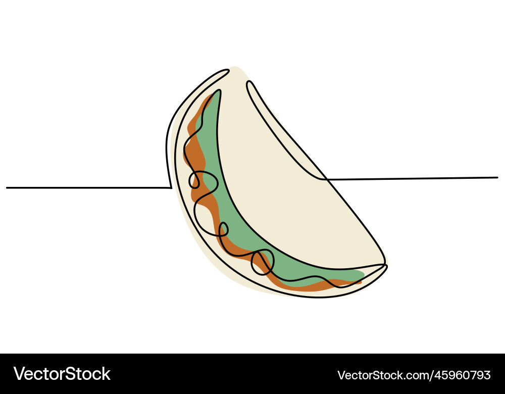 Single continuous line of big delicious kebab Single continuous line of big delicious kebab vector image