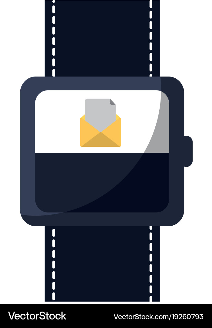 Smart watch with incoming message mail icon Vector Image