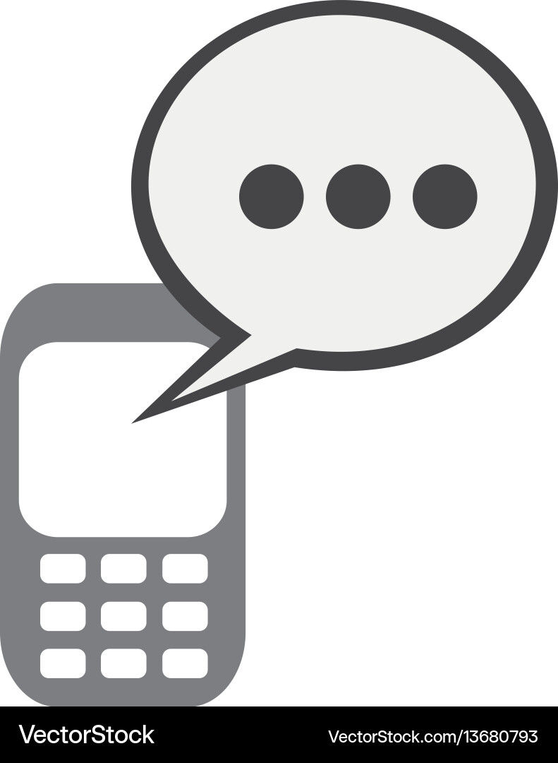 Tech Cellphone with Dialog Box Icon vector image