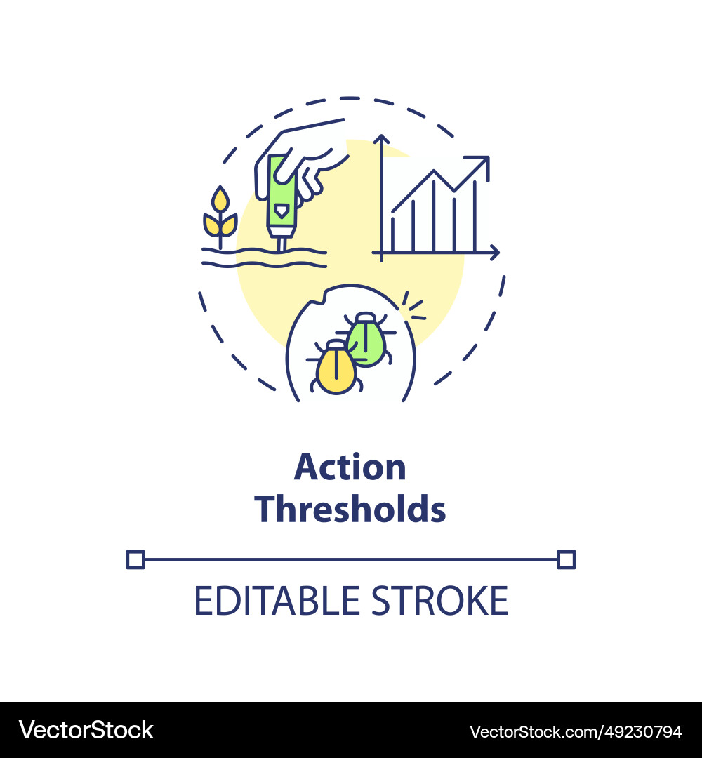 2d simple thin line icon action thresholds concept vector image