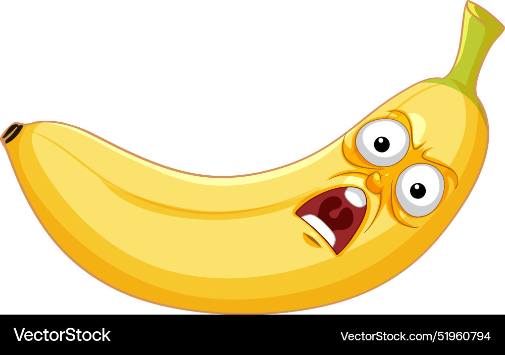 A banana with shocked expression Vector Image